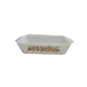 Anchor Hocking White Baking Dish with Floral Design